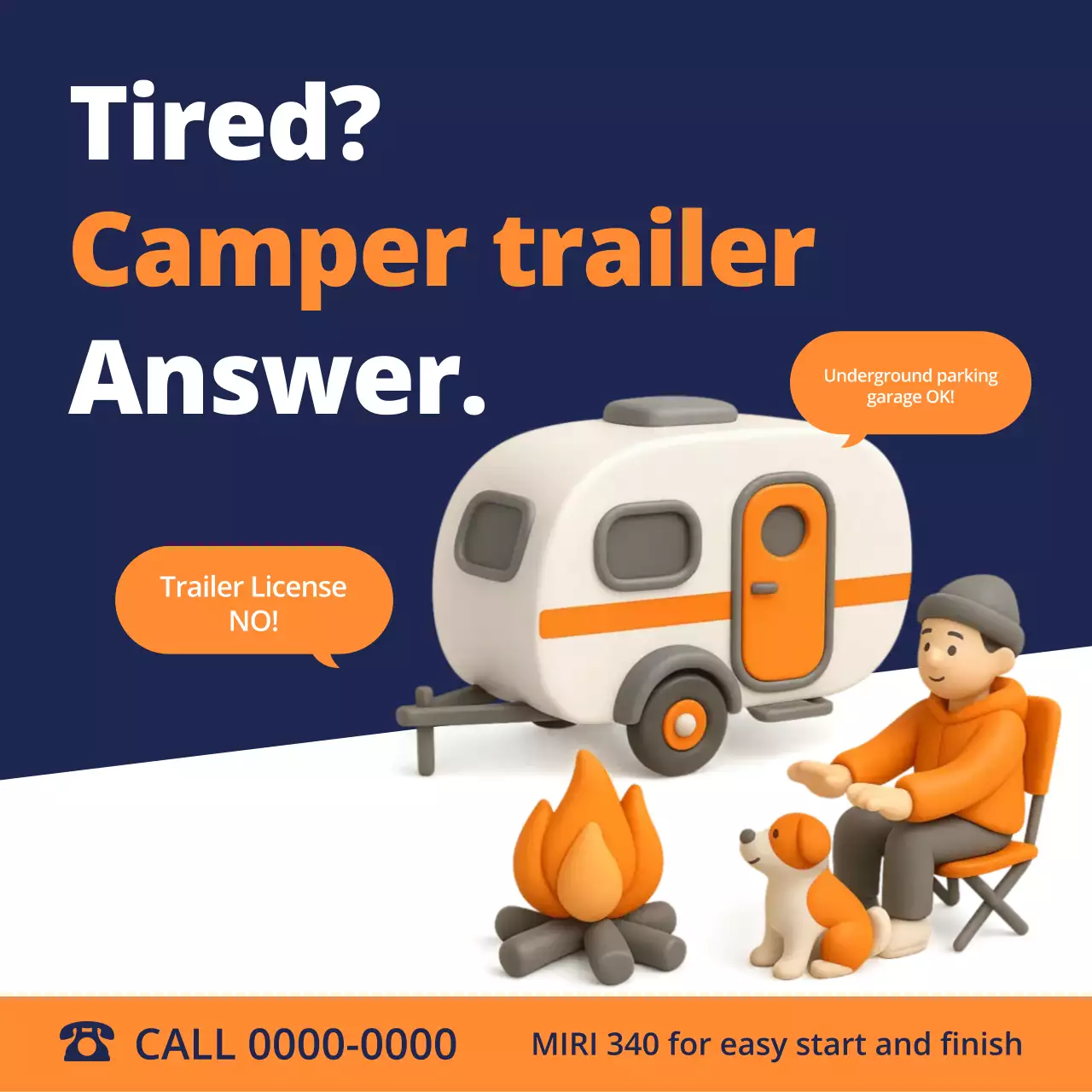 promosi kemping modern oranye