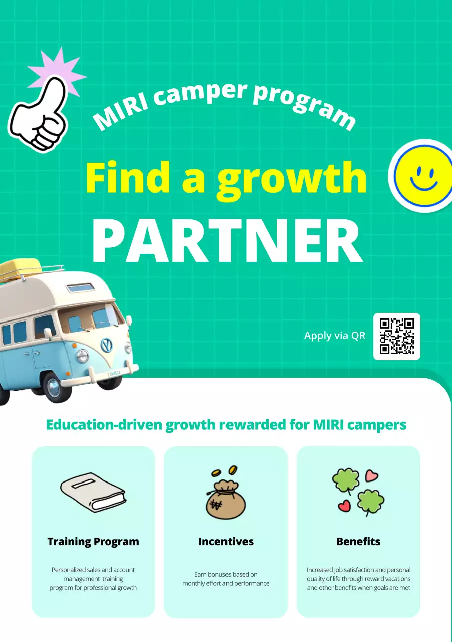 teal retro camper promotion