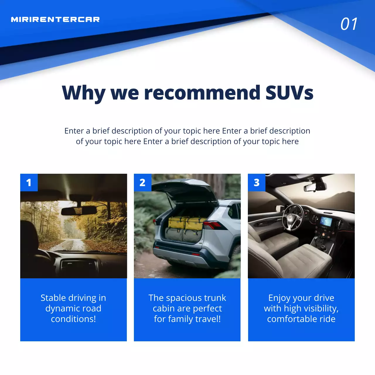 blue modern SUV promotion