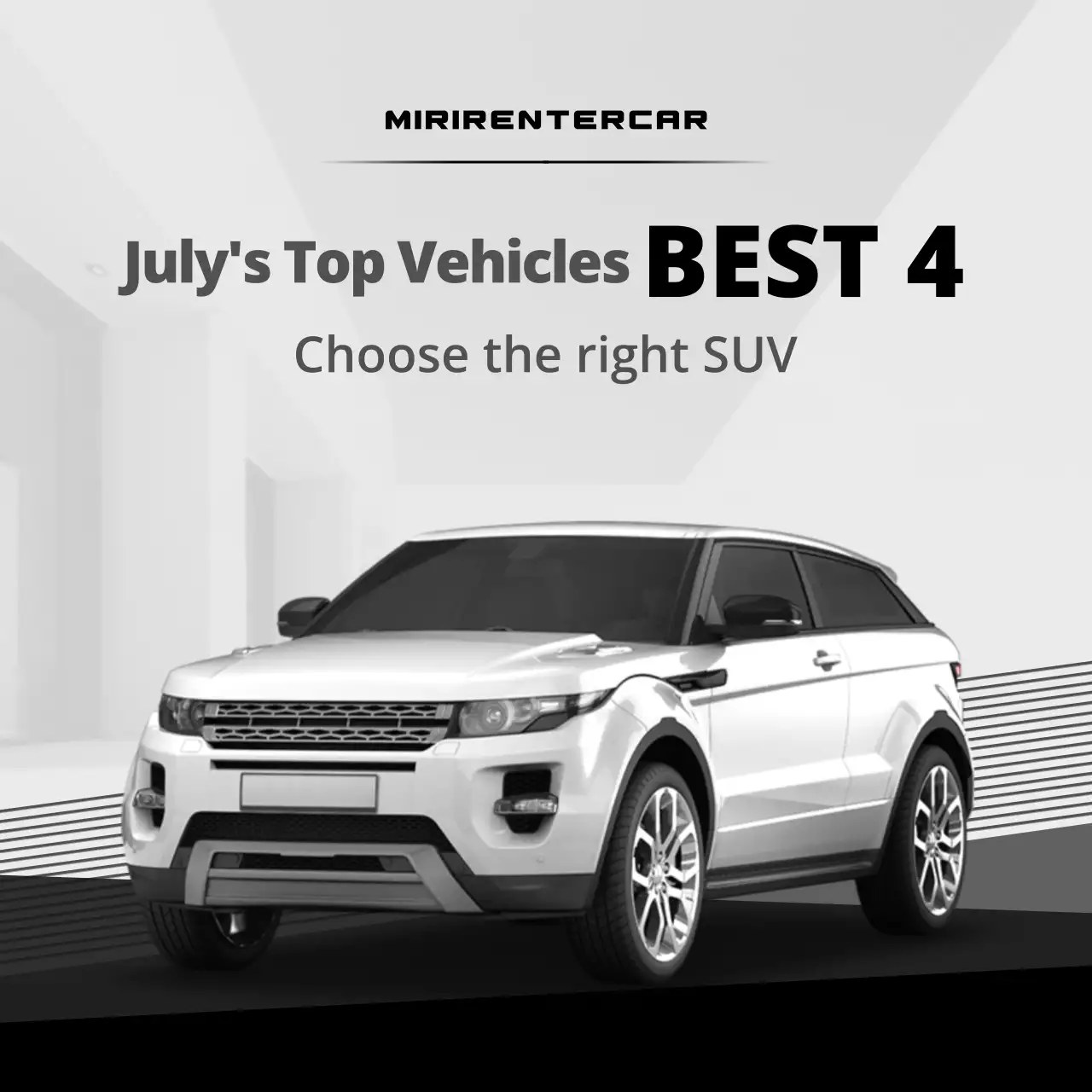 White modern SUV advertisement promotion