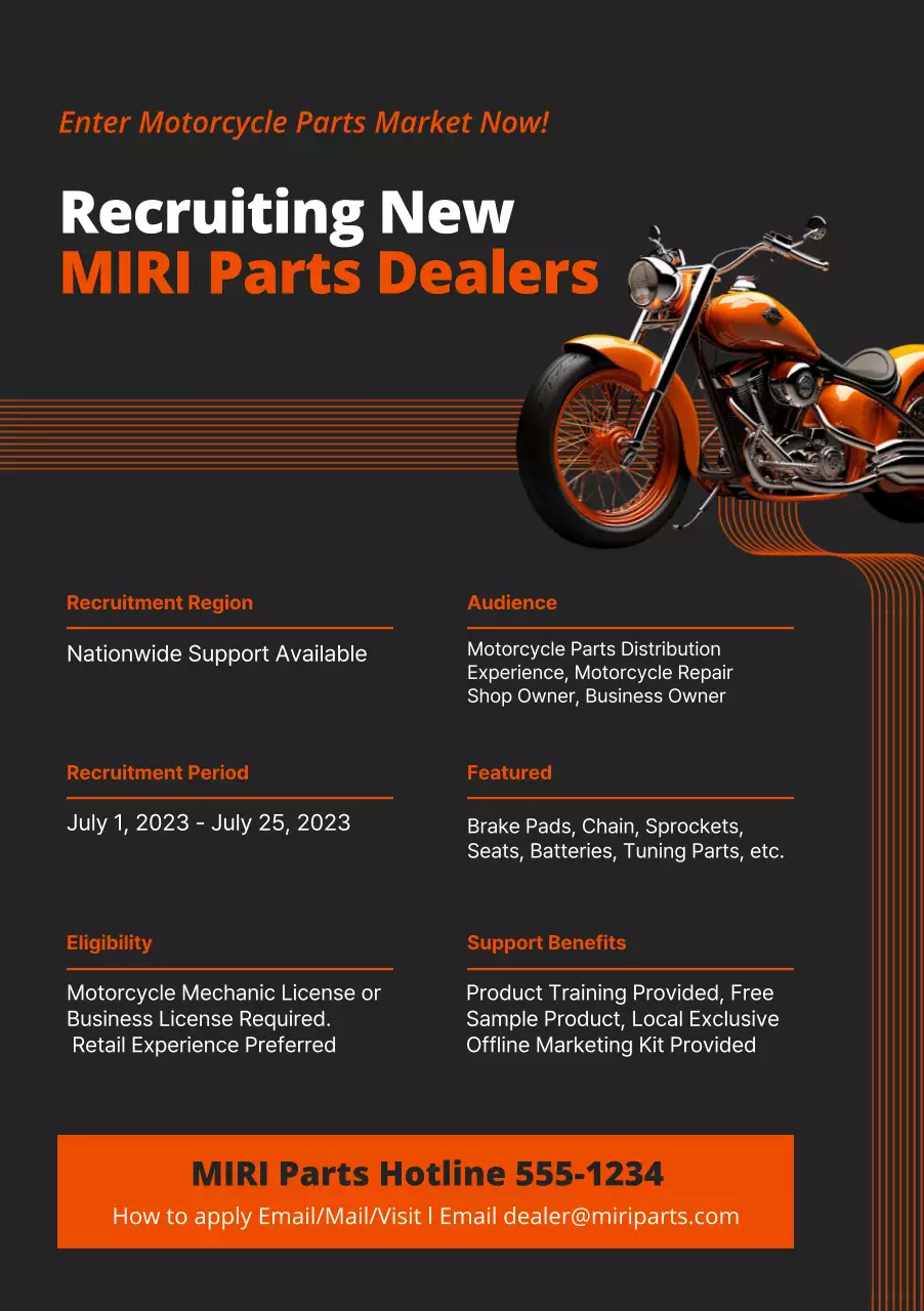 perekrutan sepeda motor modern oranye