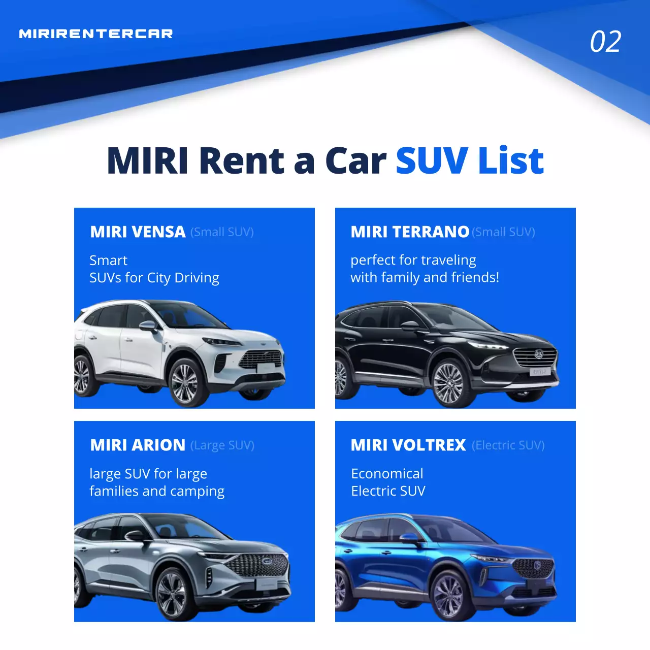 blue modern SUV promotion