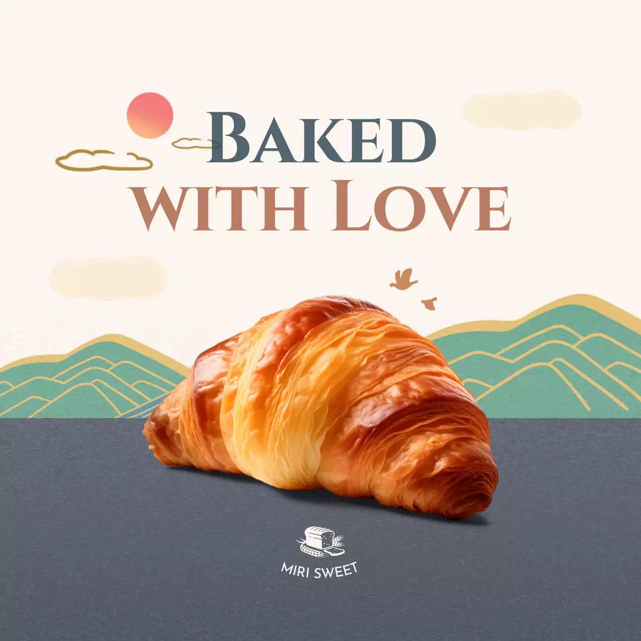 베이지 심플 베이커리 광고