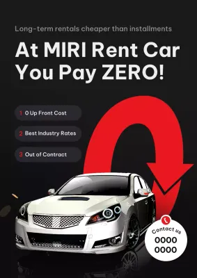 promosi penyewaan mobil modern berwarna hitam