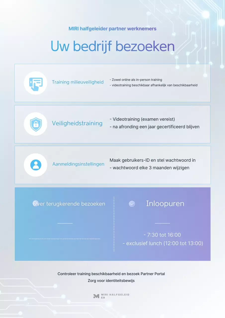 Kennisgeving over een bezoek aan het Sky Blue Modern Business Office