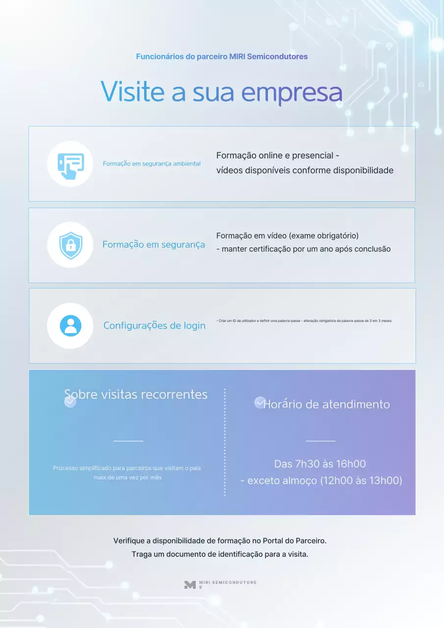 Aviso sobre visita ao escritório comercial moderno da Sky Blue