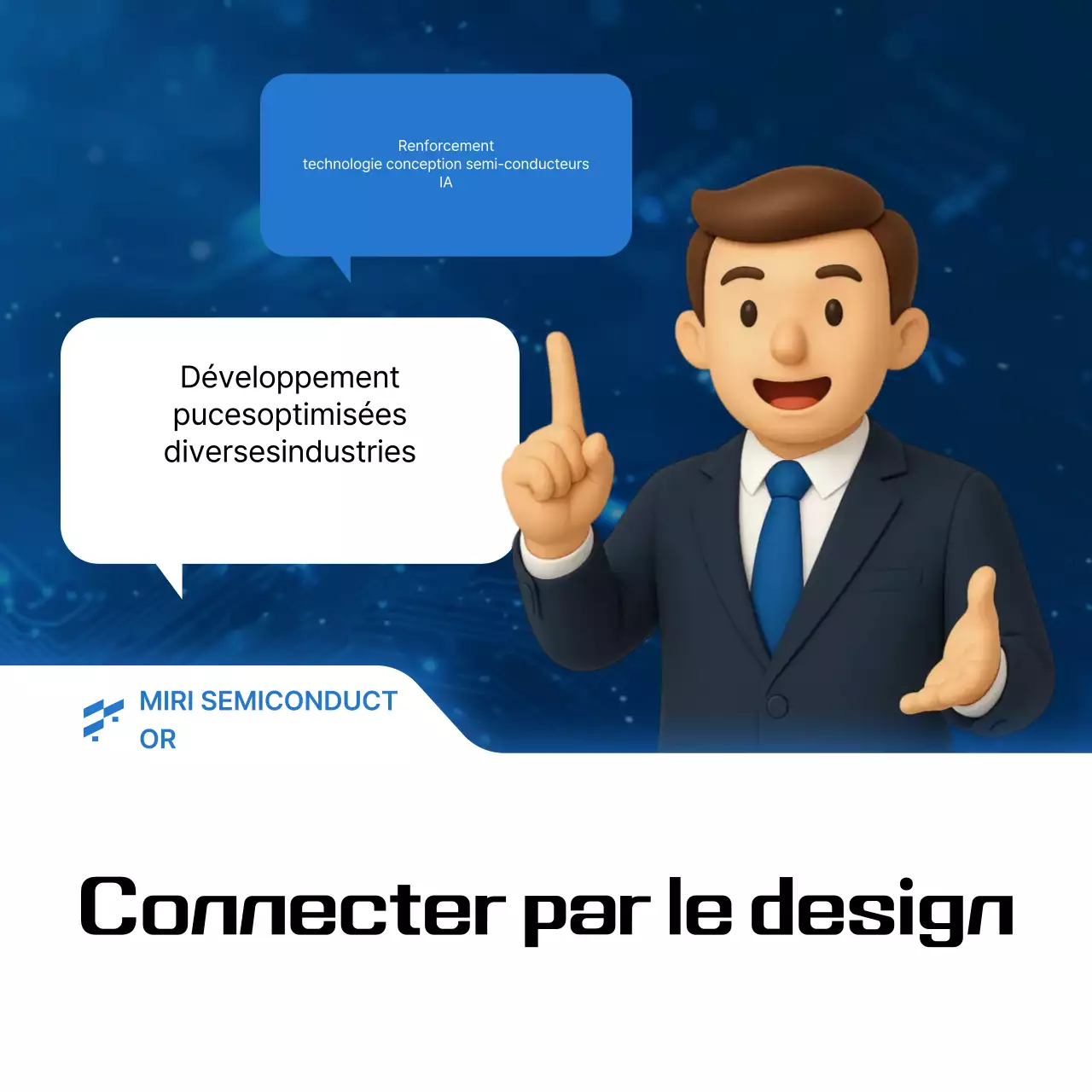 Transmission d'informations par semi-conducteur moderne bleu