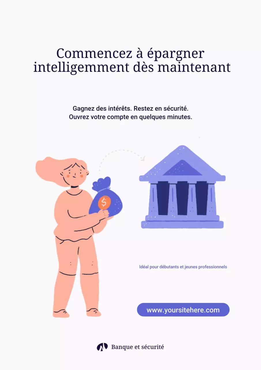 publicité d'épargne moderne violette