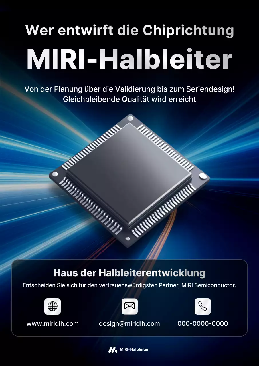 Blaue moderne Halbleiterwerbung