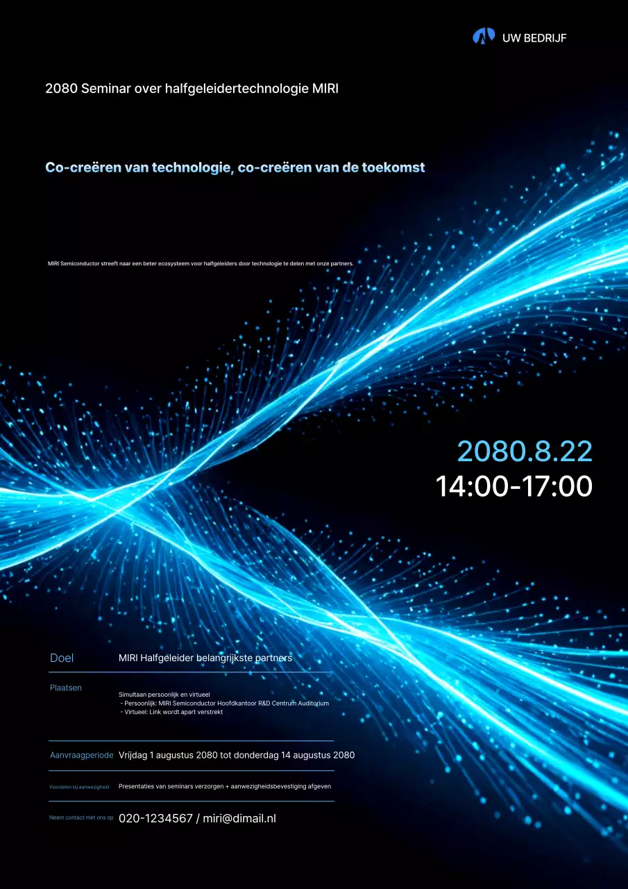 Blauwe moderne technologie seminargids