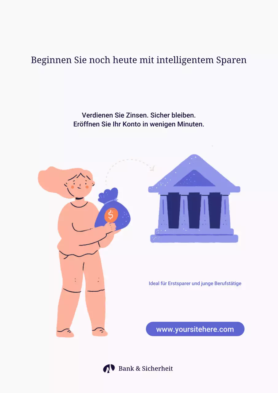 lila moderne Sparanzeige