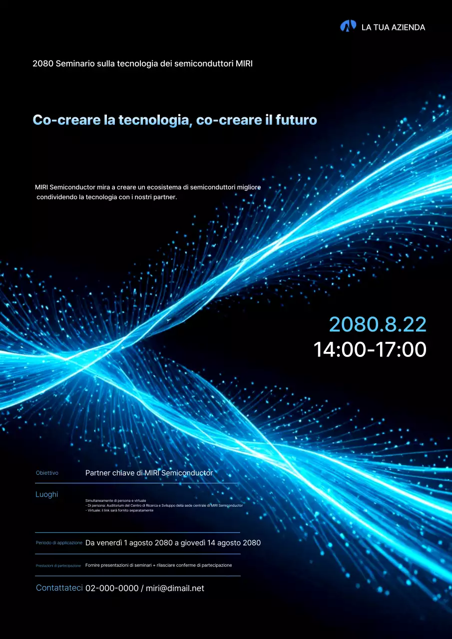 Guida al seminario sulla tecnologia moderna blu