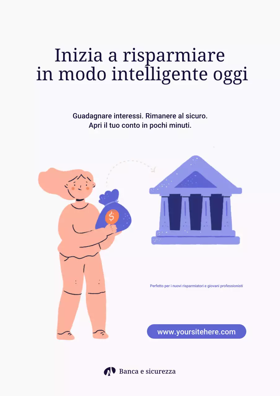 pubblicità di risparmio moderno viola