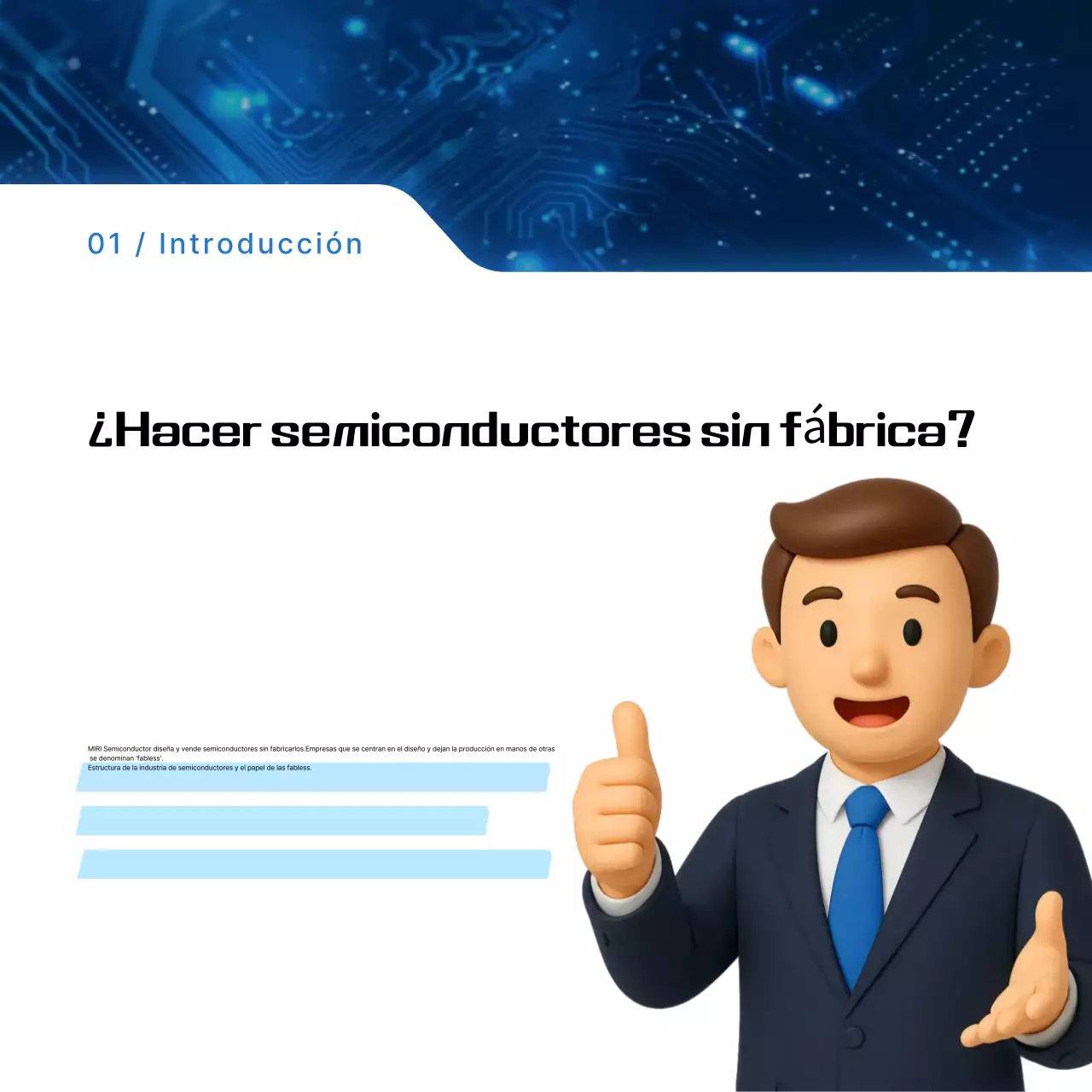 Transmisión de información de semiconductores modernos azules