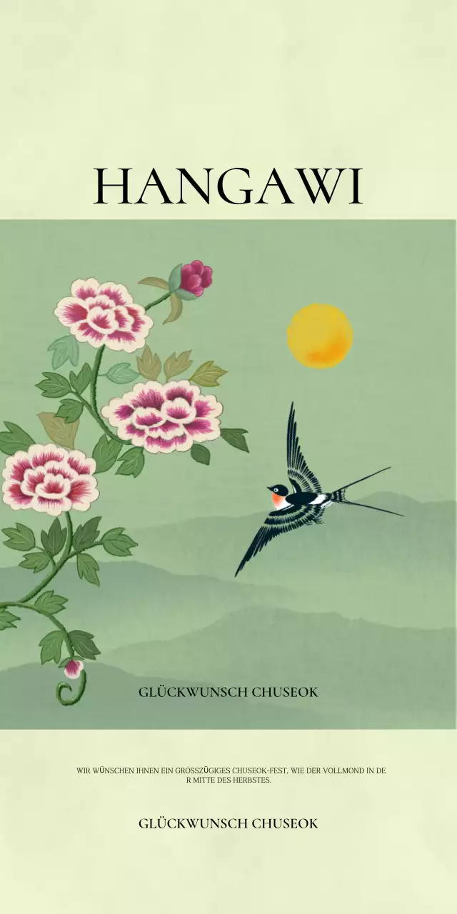 Mint Traditionelle Chuseok-Grüße