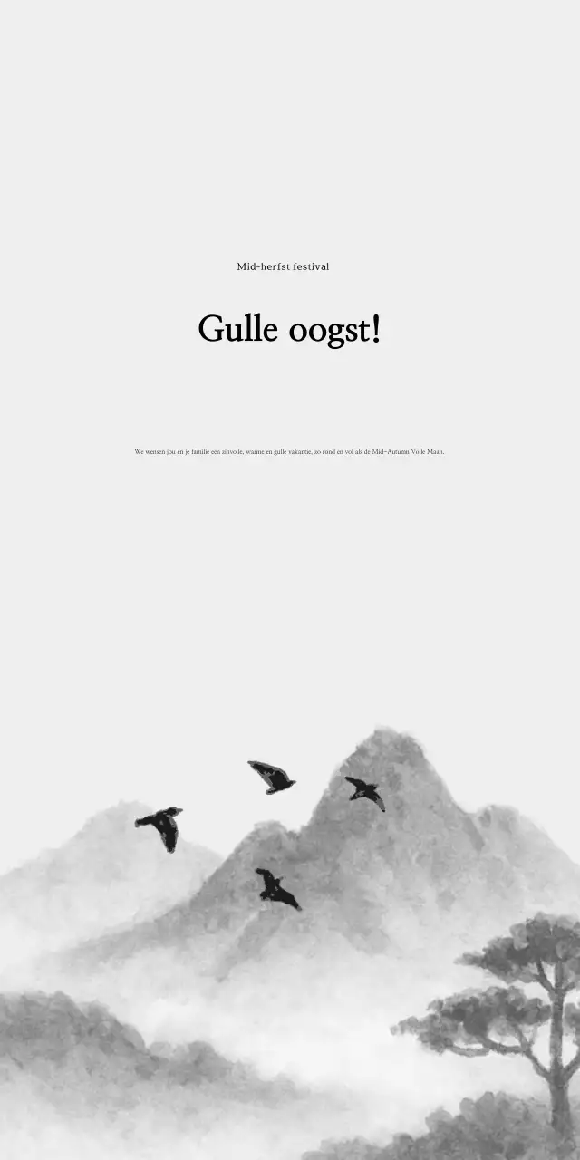 Zwart-wit traditioneel landschap ansichtkaart