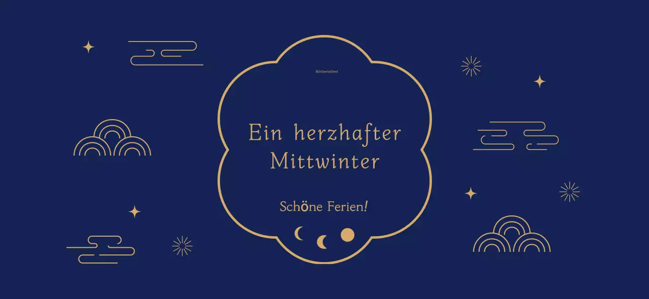 Traditionelle Chuseok-Grüße in Blau