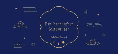 Traditionelle Chuseok-Grüße in Blau