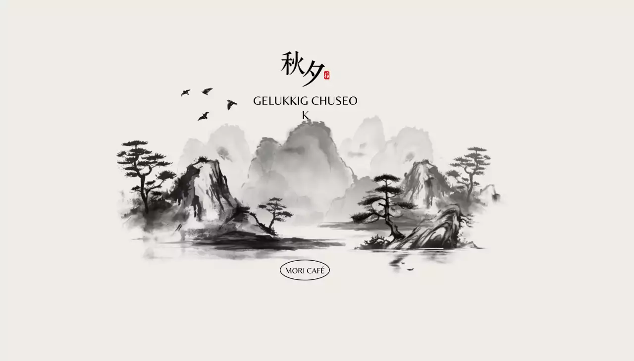 Zwart-wit Oriëntaals Chuseok Festival