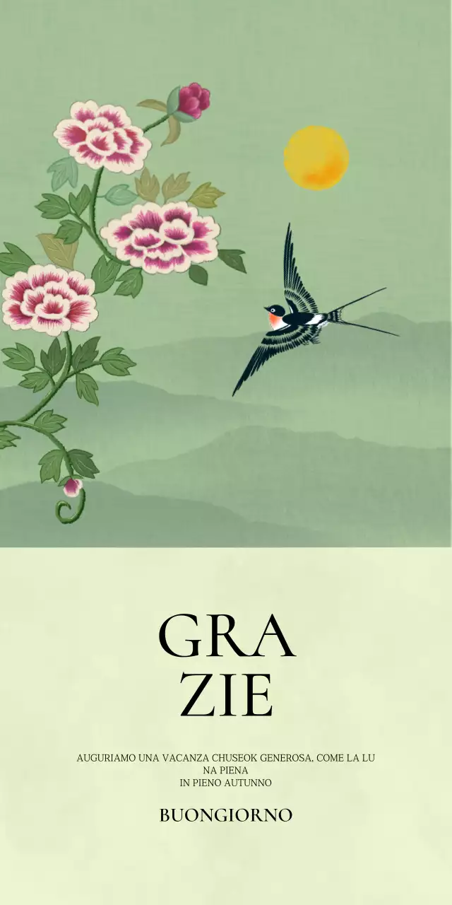 Saluti tradizionali Chuseok alla menta