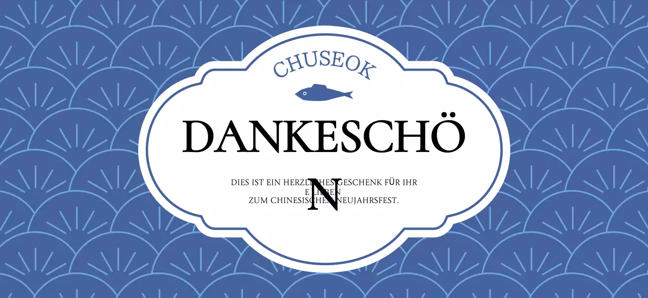 Blaues klassisches Chuseok Danke