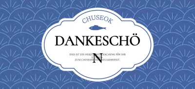 Blaues klassisches Chuseok Danke