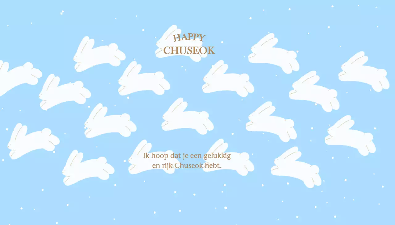 Hemelsblauwe schattige Chuseok-groeten