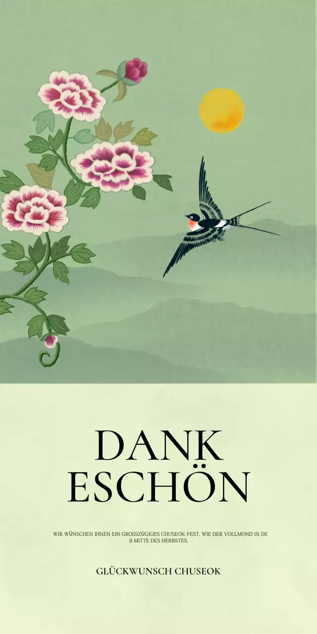 Mint Traditionelle Chuseok-Grüße