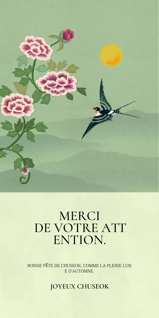 Salutations traditionnelles de Chuseok à la menthe