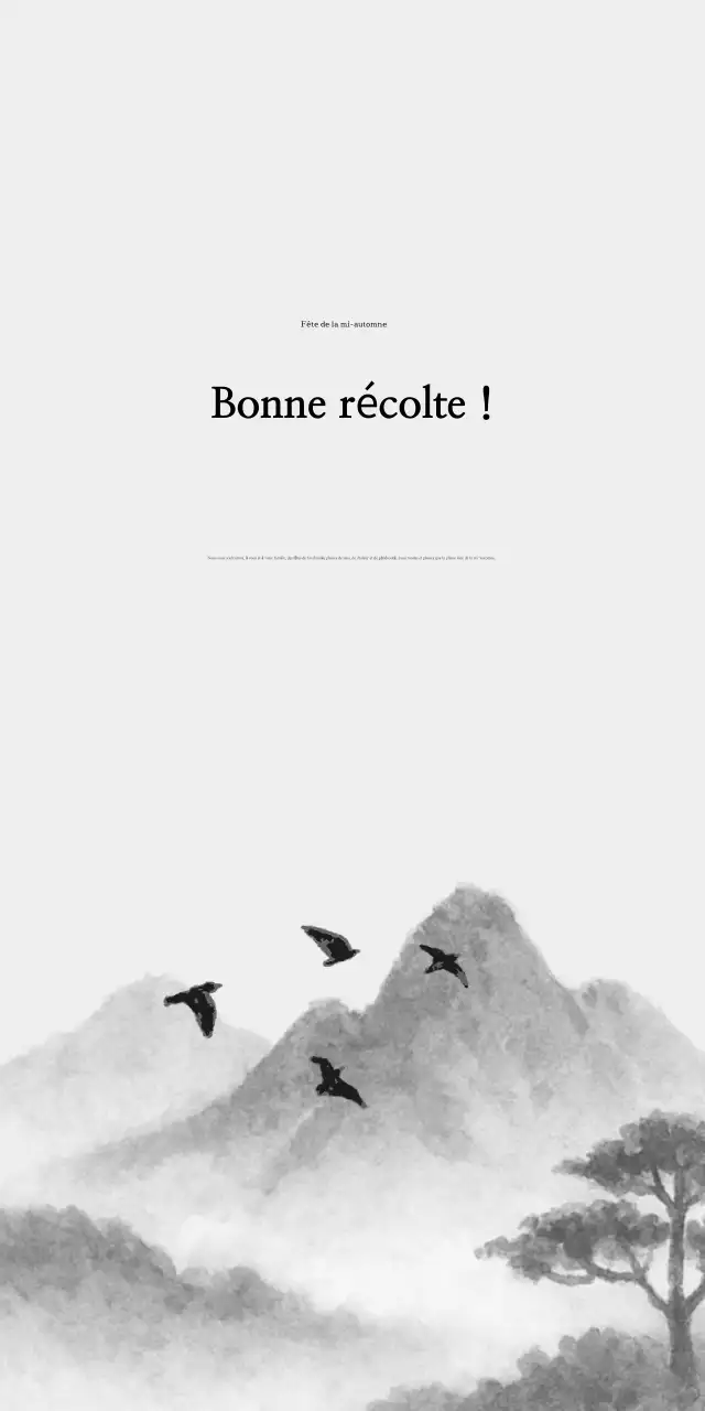 Carte postale de paysage traditionnel en noir et blanc