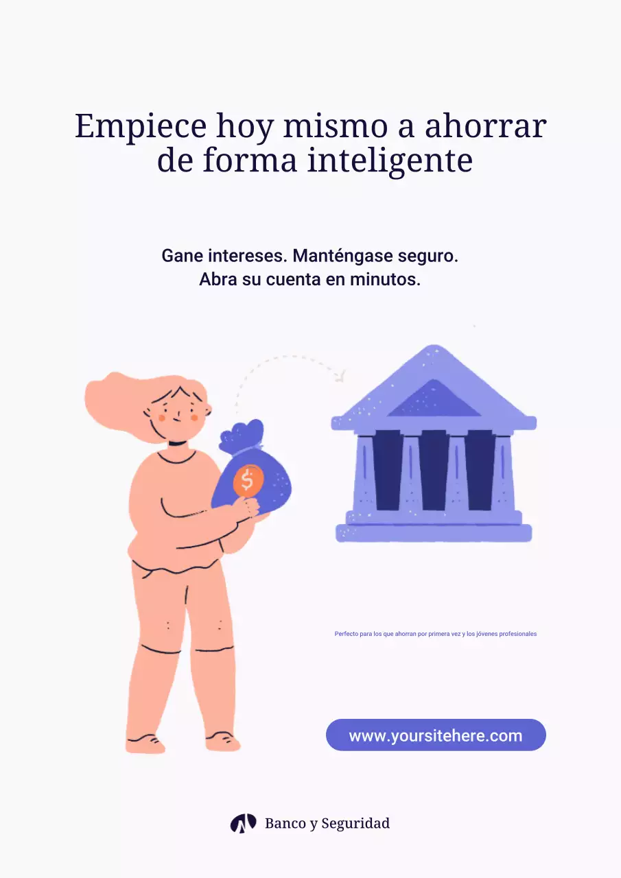 Anuncio de ahorro moderno morado