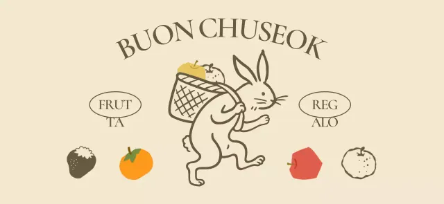 Celebrazione del Chuseok per bambini beige