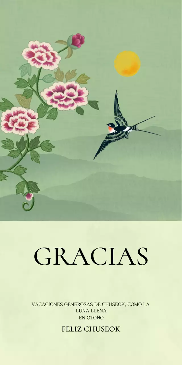 Saludos tradicionales de Chuseok con menta