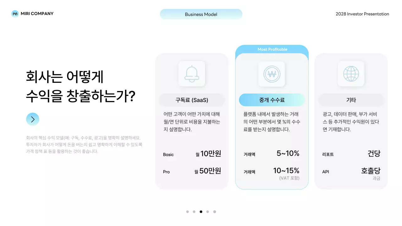 하늘색 미니멀 스타트업 안내 IR