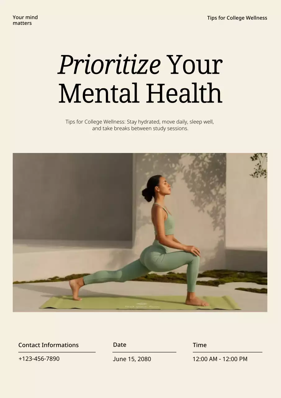 Beige Modern Wellness Announcement Poster