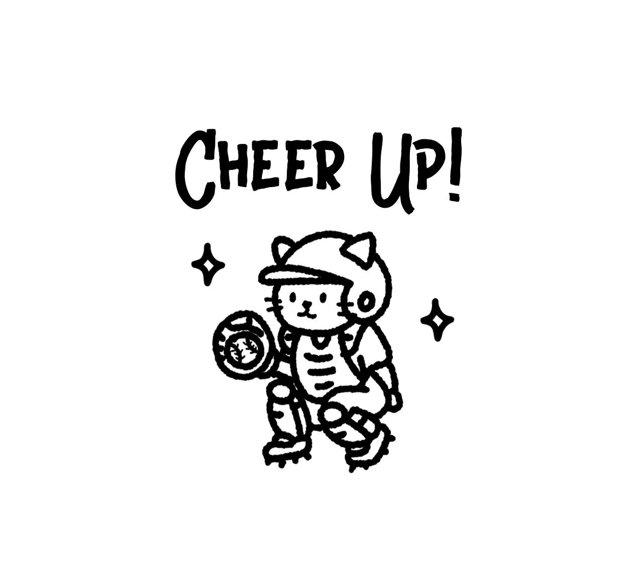 白黒 かわいい 野球 ポスター スポーツイラスト