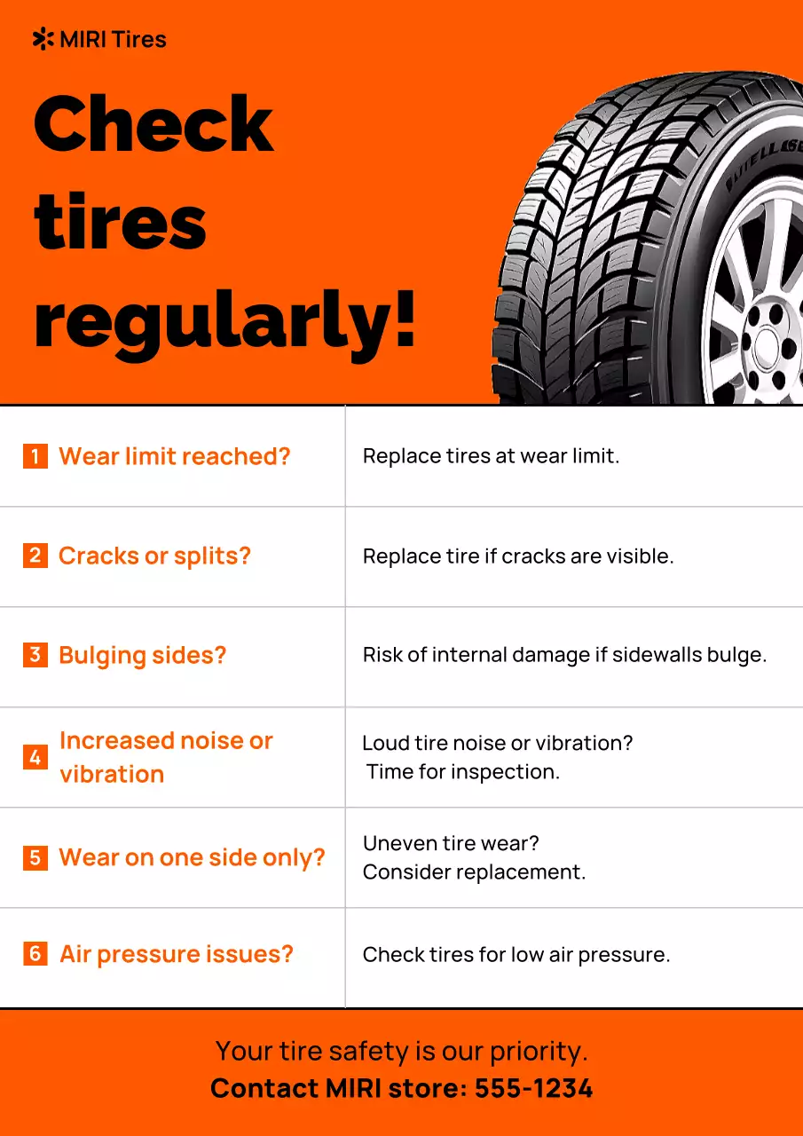 panduan perawatan ban modern berwarna oranye