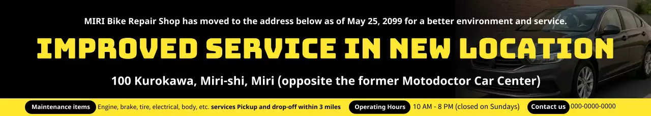 anúncio de serviço amarelo em negrito