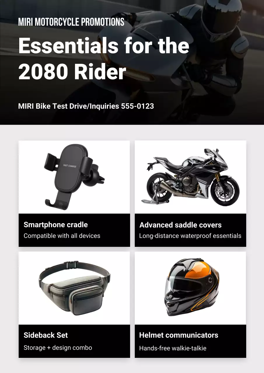 black modern motorcycle promotion