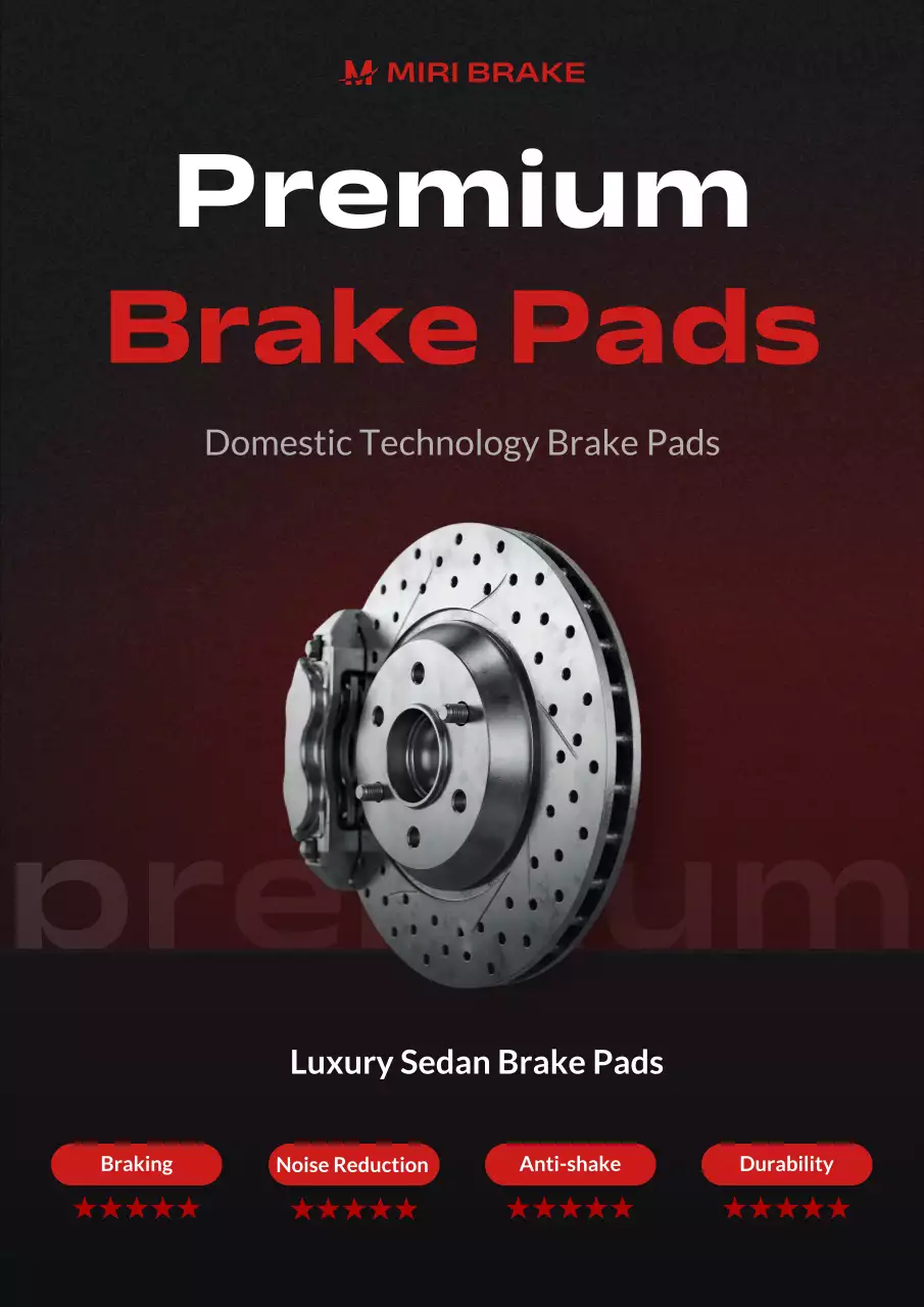 red modern brake pads advertisement