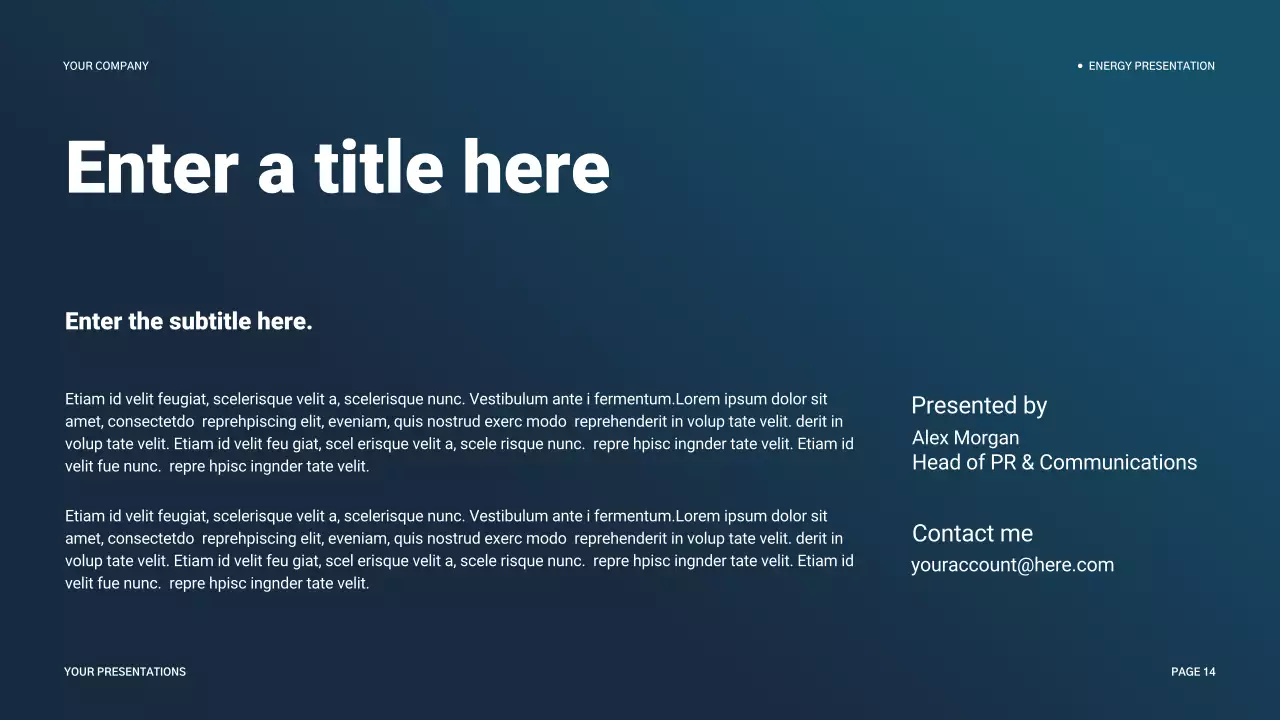 blue modern energy presentation