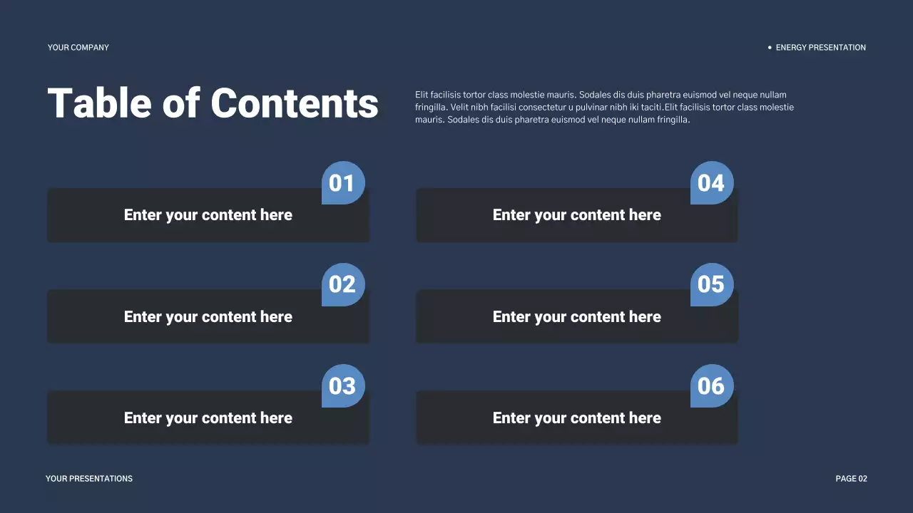 blue modern energy presentation