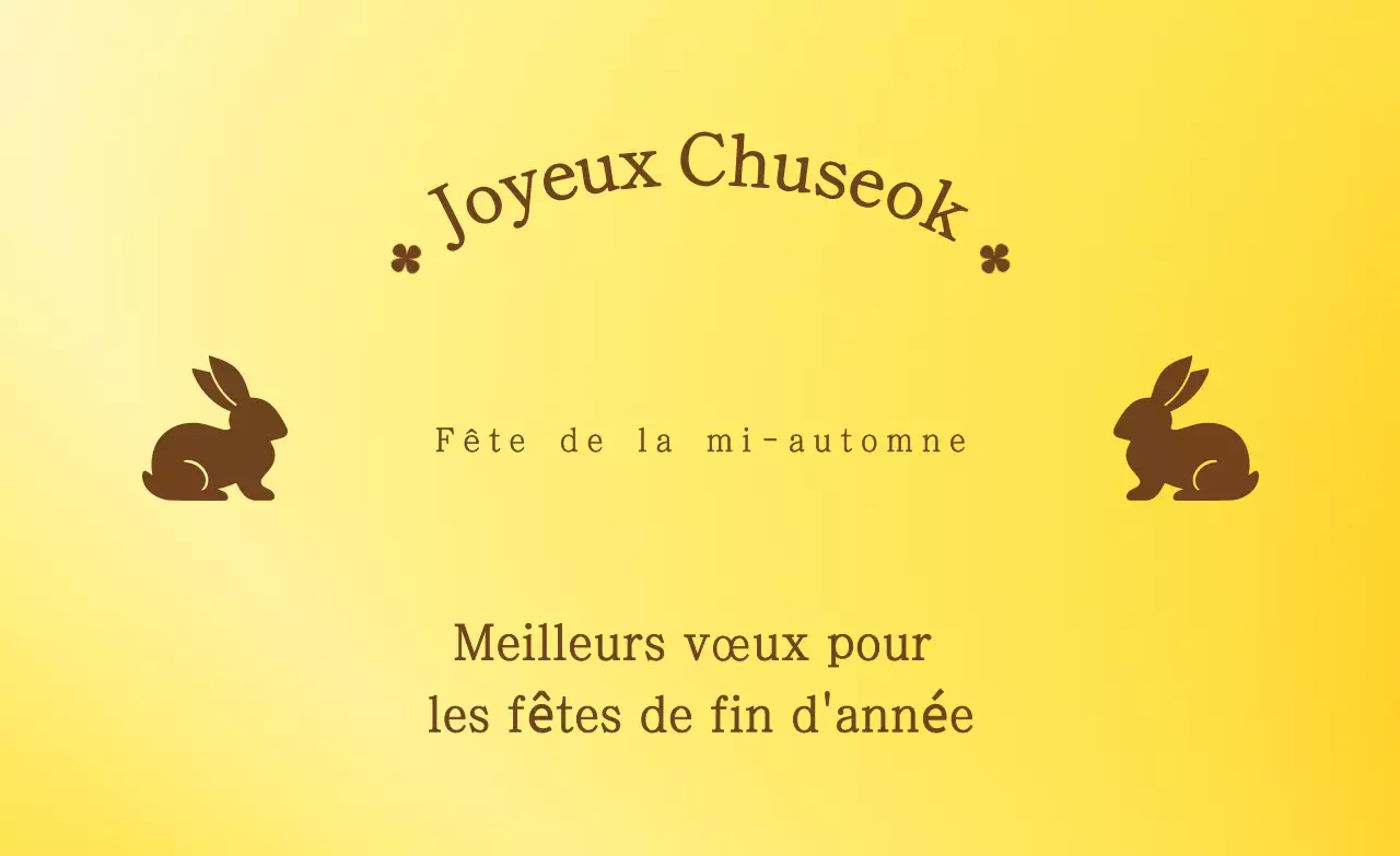 Salutations traditionnelles jaunes de Chuseok