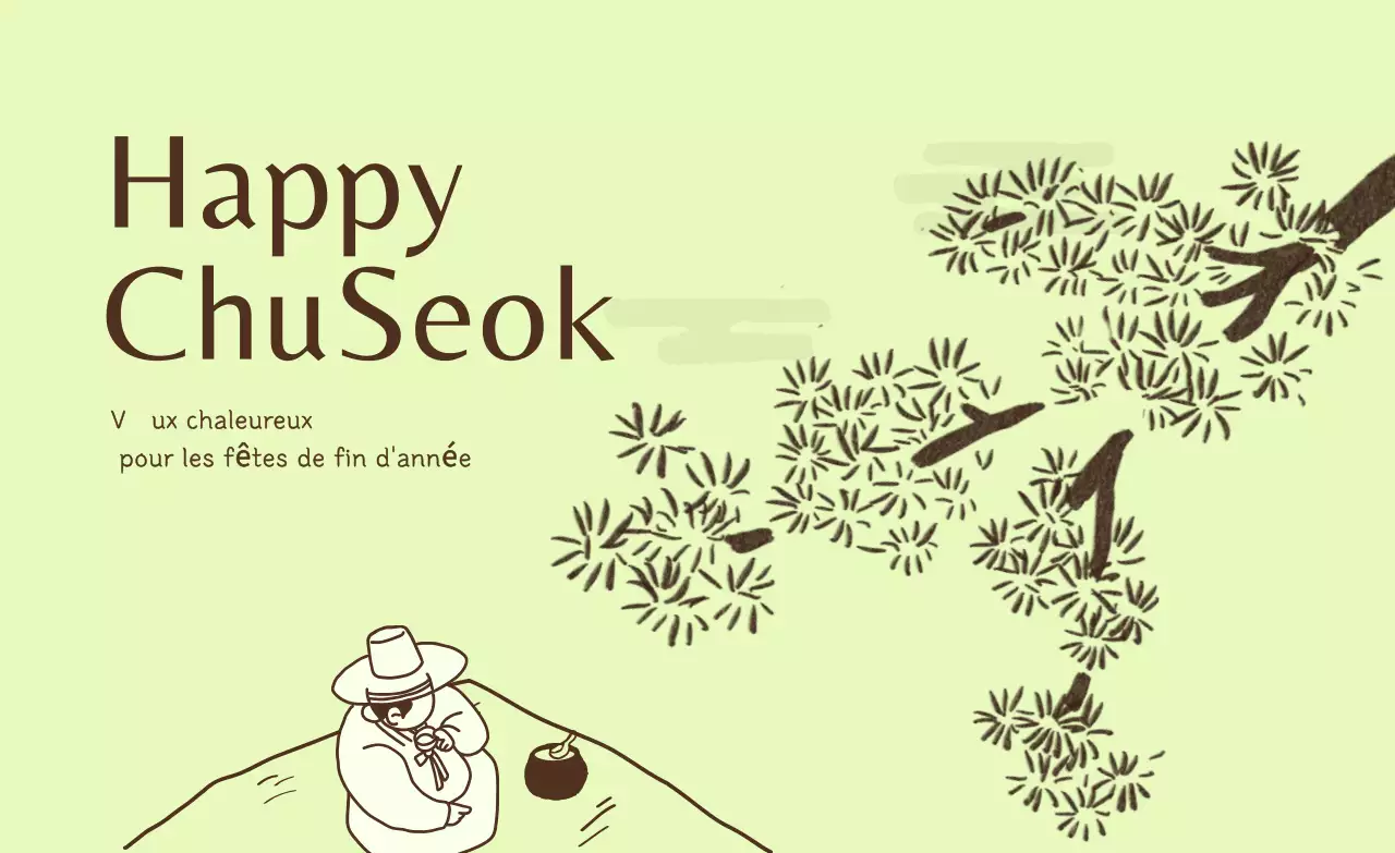 Célébration traditionnelle de Chuseok avec des haricots verts