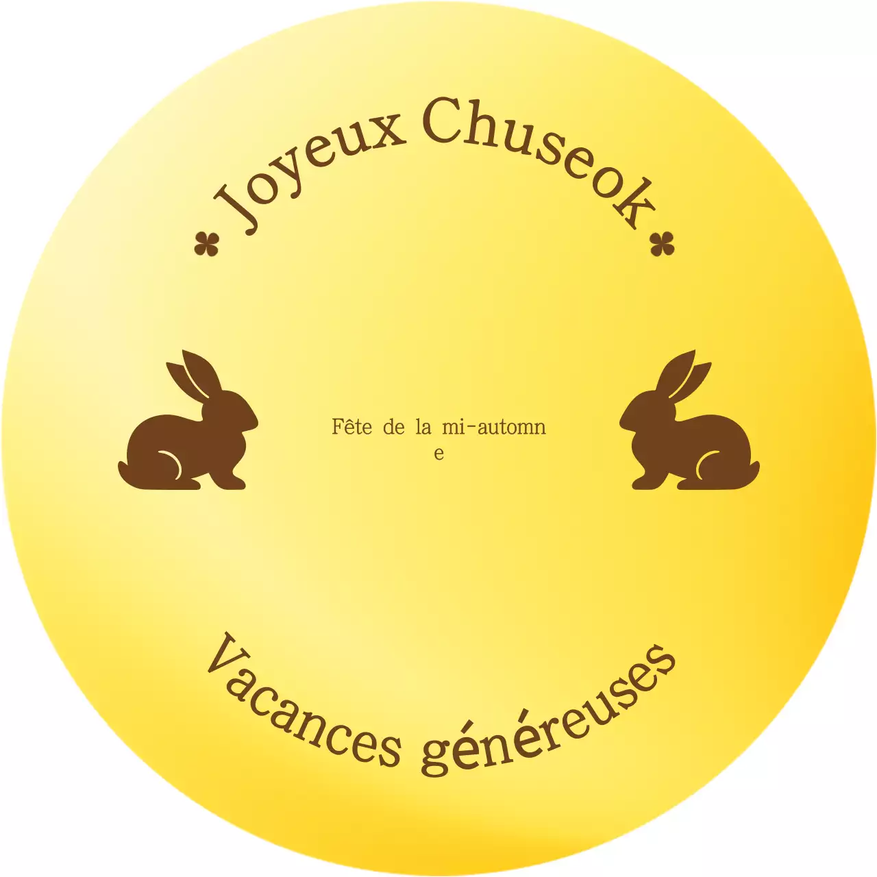 Salutations traditionnelles jaunes de Chuseok