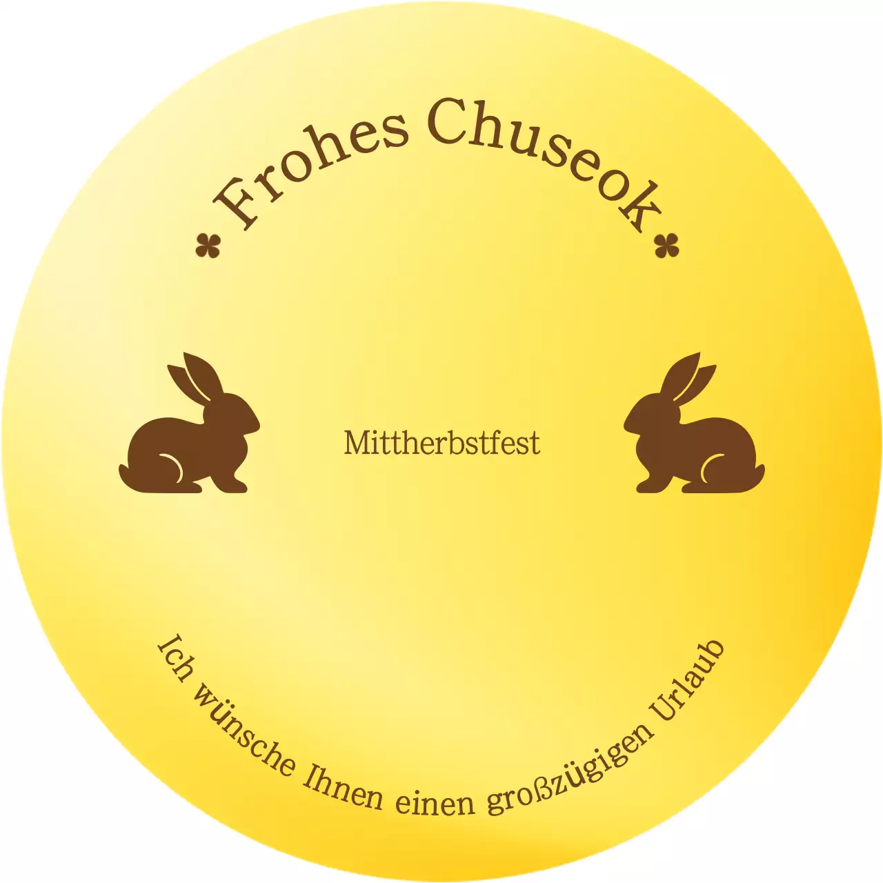 Gelbe traditionelle Chuseok-Grüße