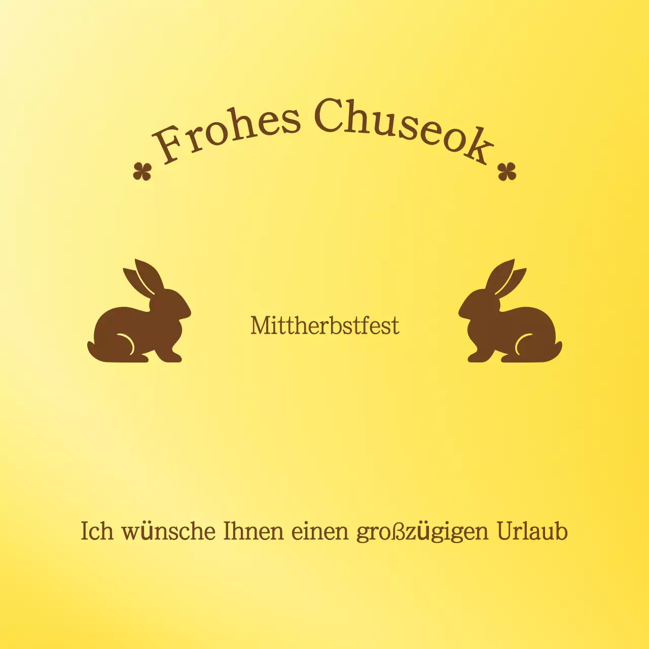 Gelbe traditionelle Chuseok-Grüße