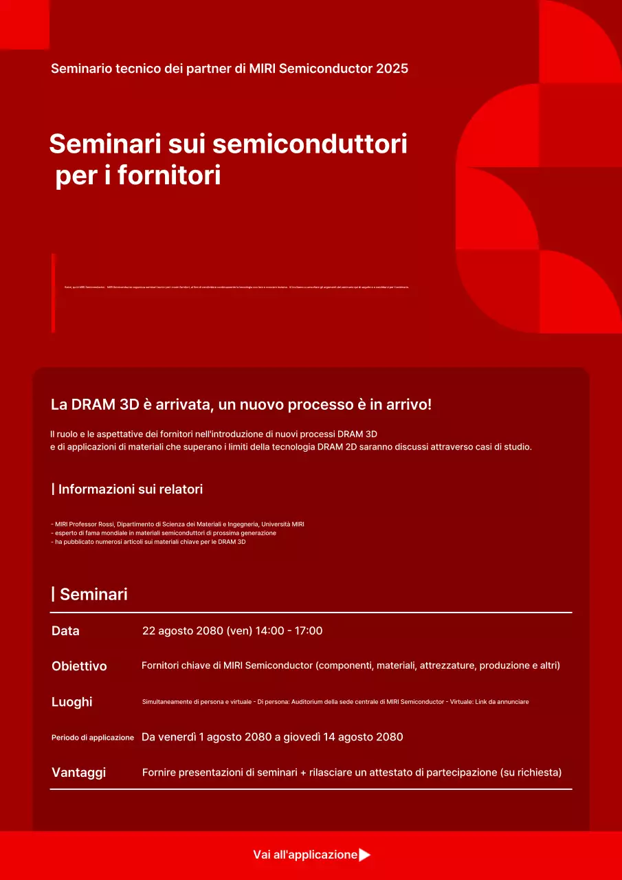 Guida al seminario sui semiconduttori moderni rossi