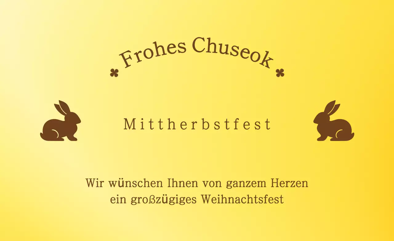 Gelbe traditionelle Chuseok-Grüße