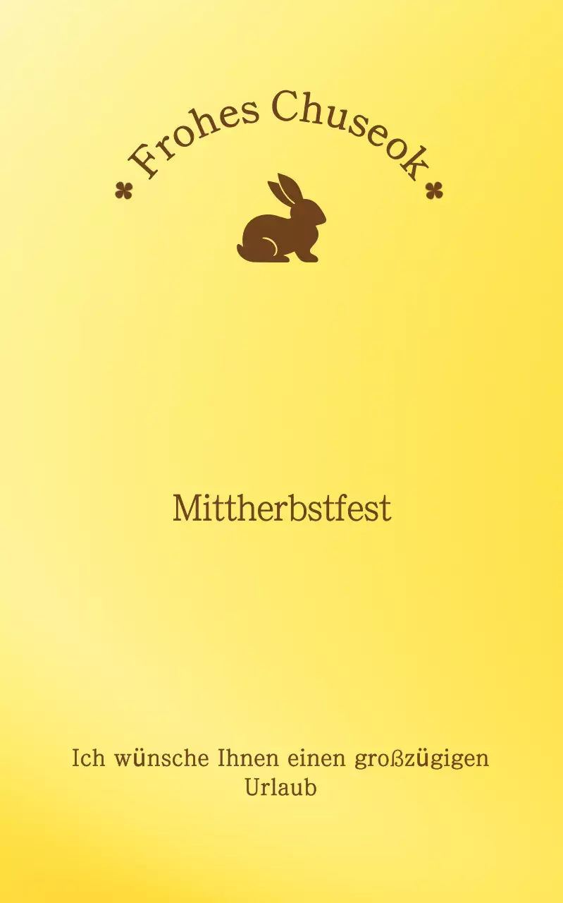 Gelbe traditionelle Chuseok-Postkarte